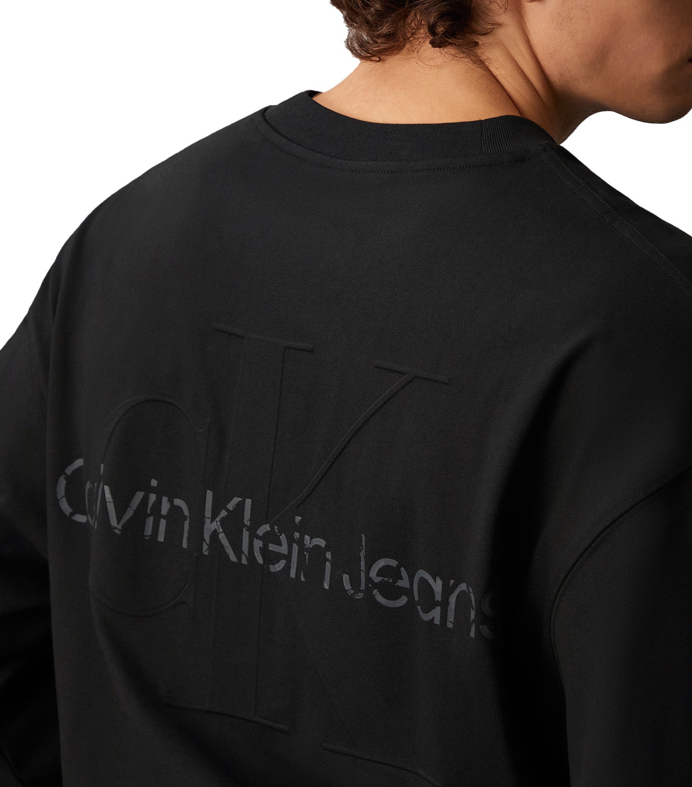 Calvin Klein Relaxed Embossed Logo Long Sleeve Tee Ck Black