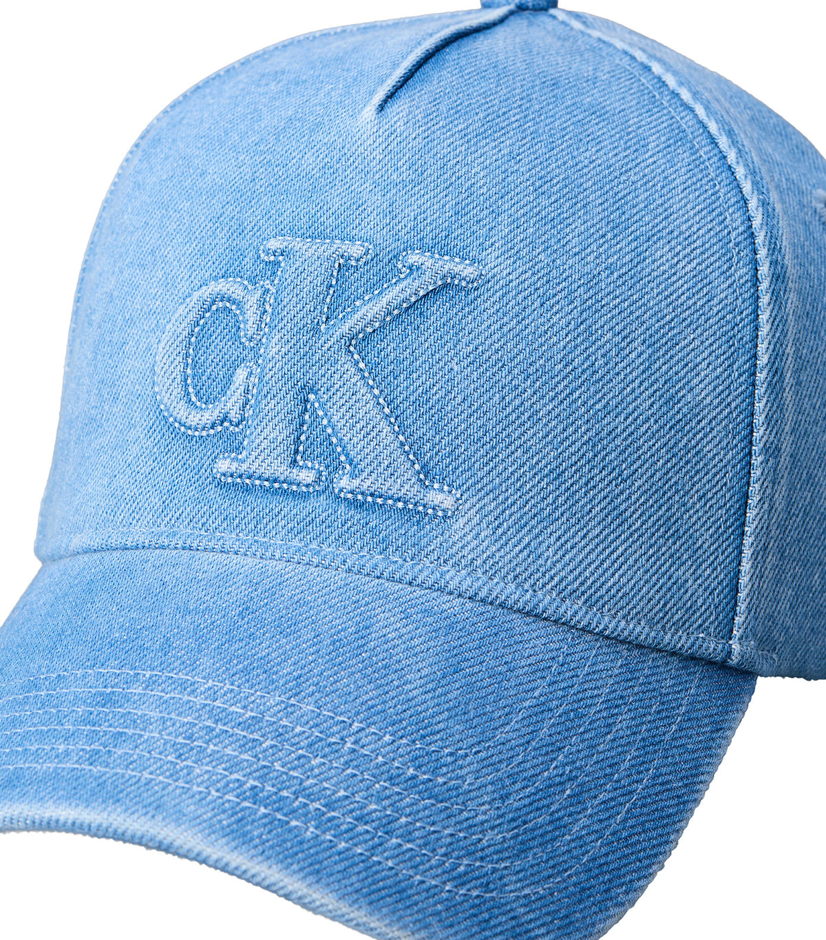 Washed Embroidered Logo Cap Denim Blue