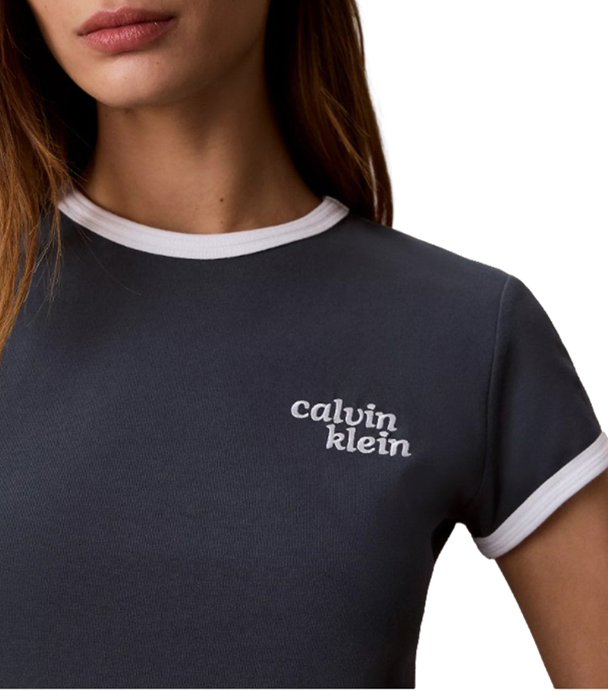 Slim Logo Ringer Shirt Gray