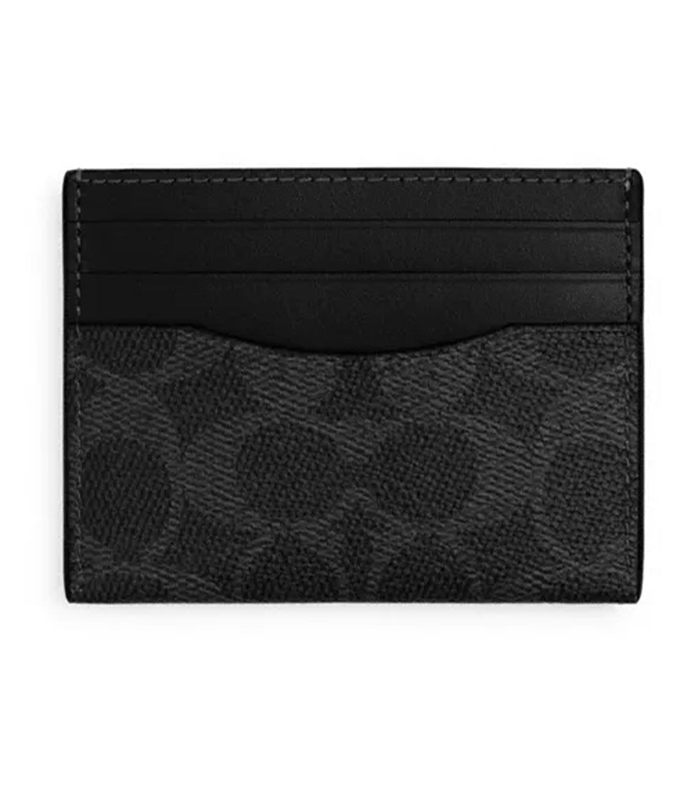 Coach Flat Card Case Black Signature