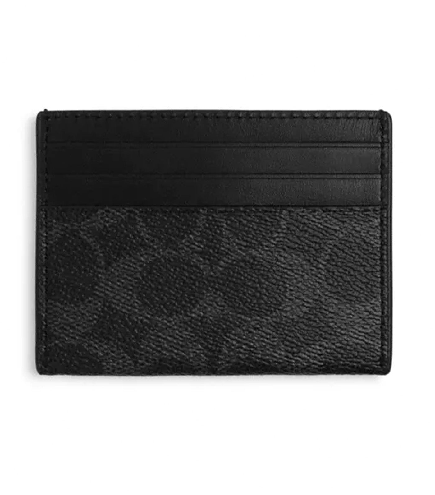 Coach Flat Card Case Black Signature