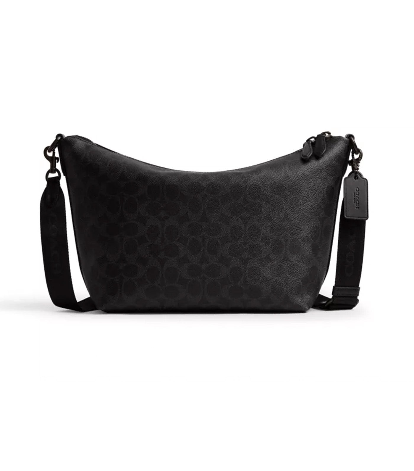 Top Zip Messenger Bag Black