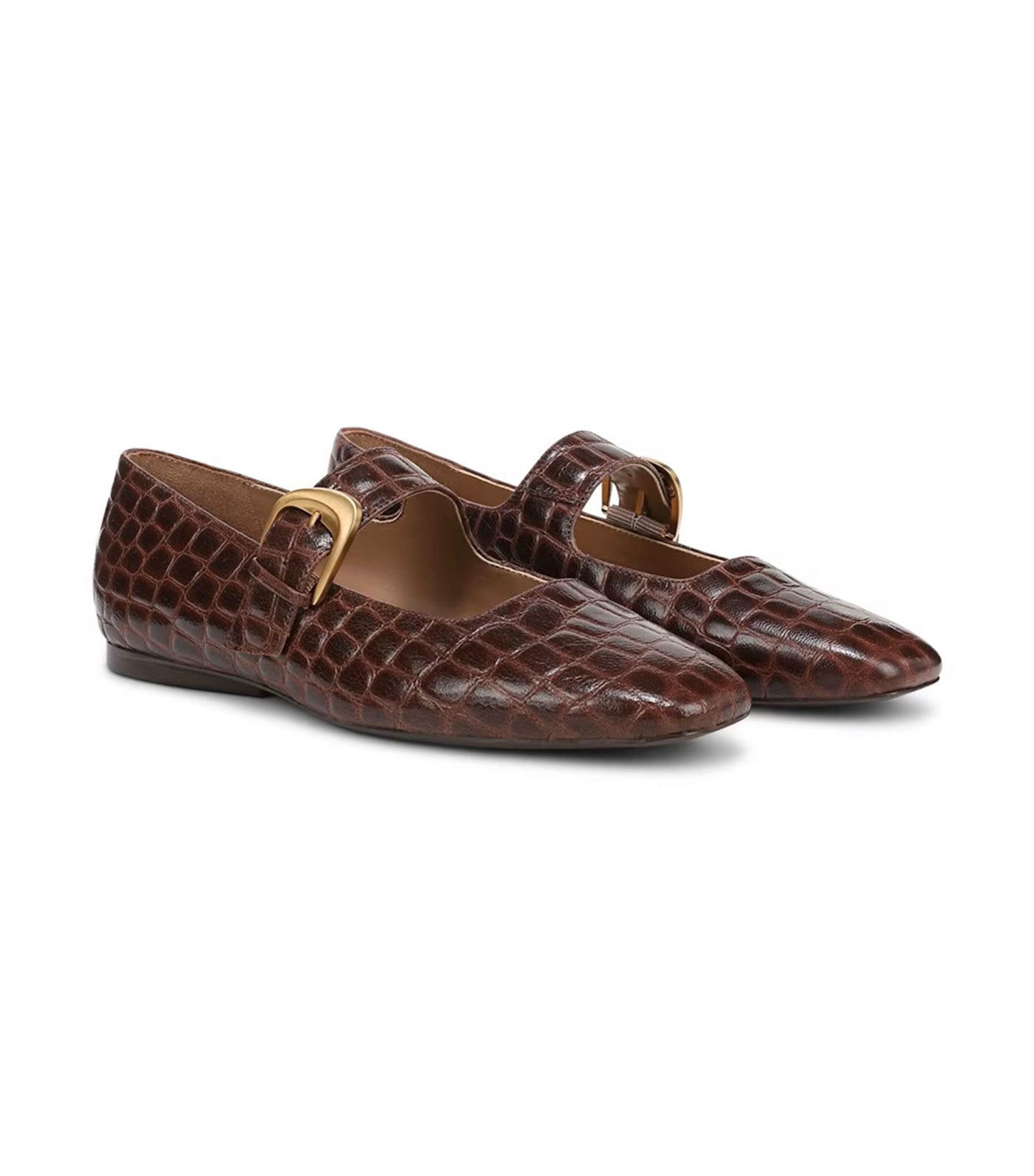 Naturalizer Cosmic Mary Jane Flat Cappuccino Croco Leather