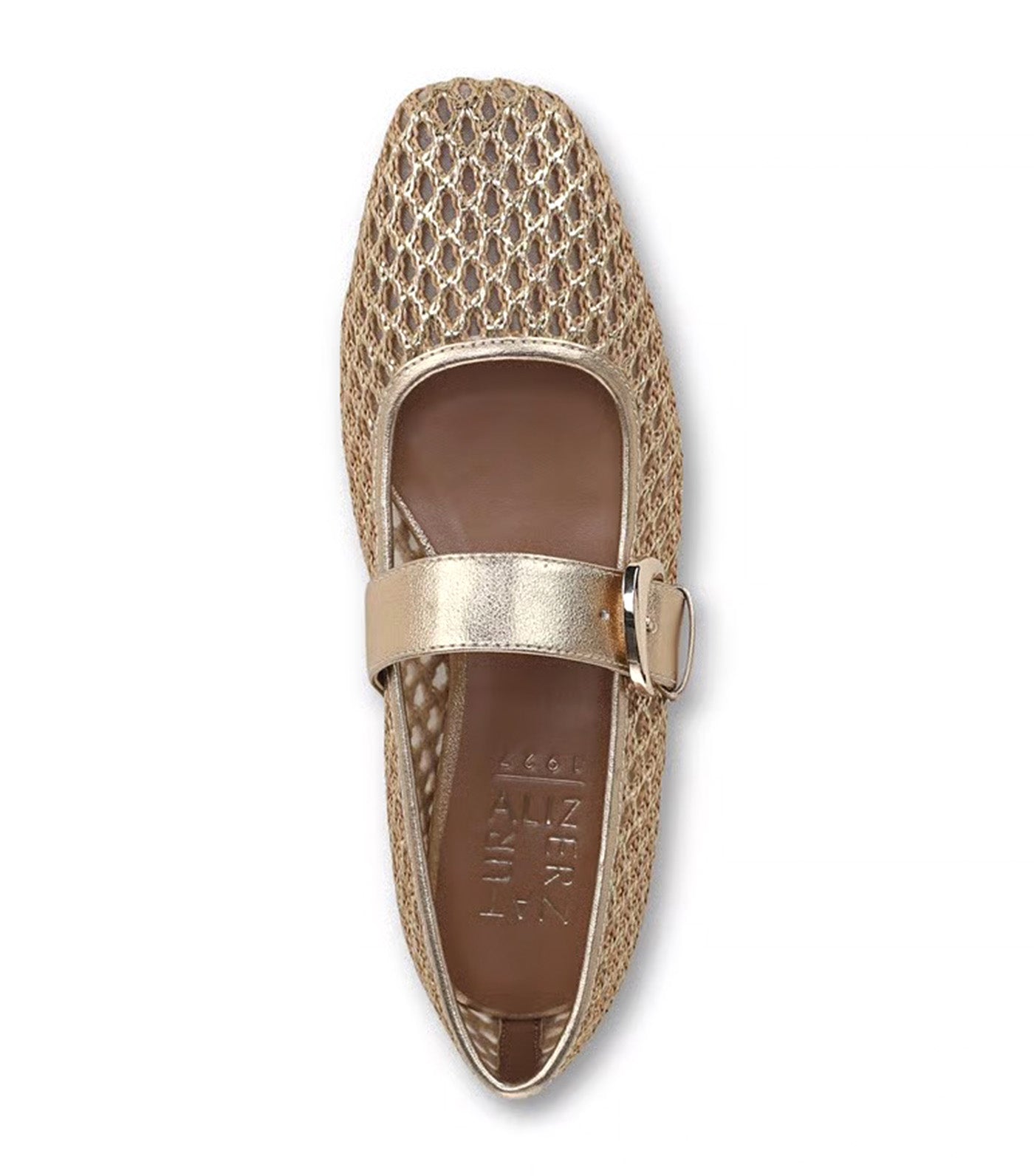 Naturalizer Cosmic Mary Jane Flat Champagne Gold Woven