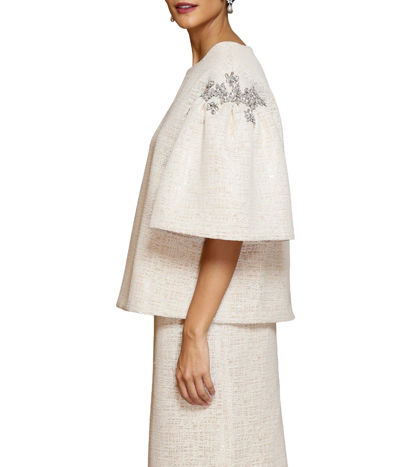 Nikan Blouse and Skirt Set Off-White