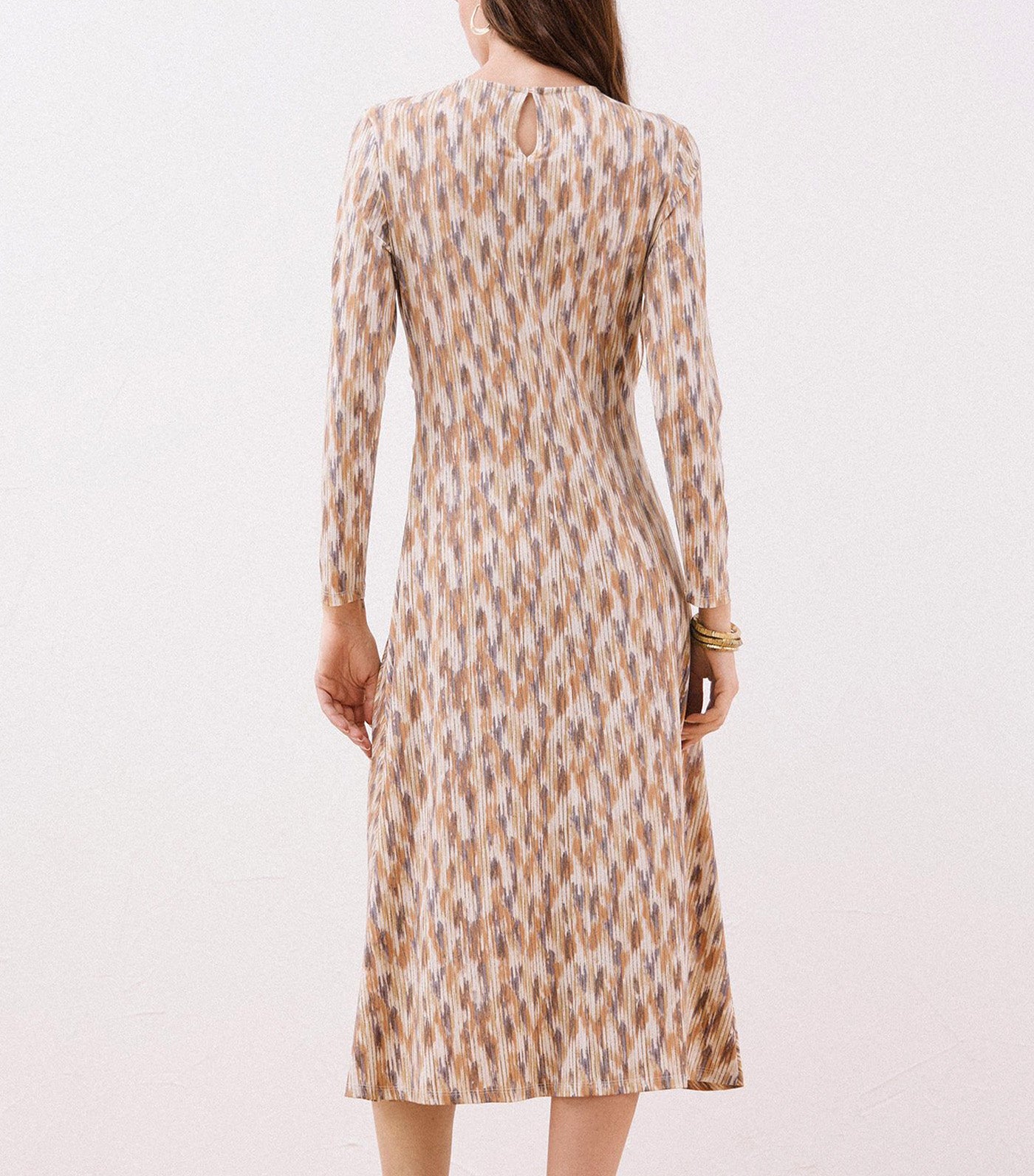 Printed Gathered Dress Multicolor