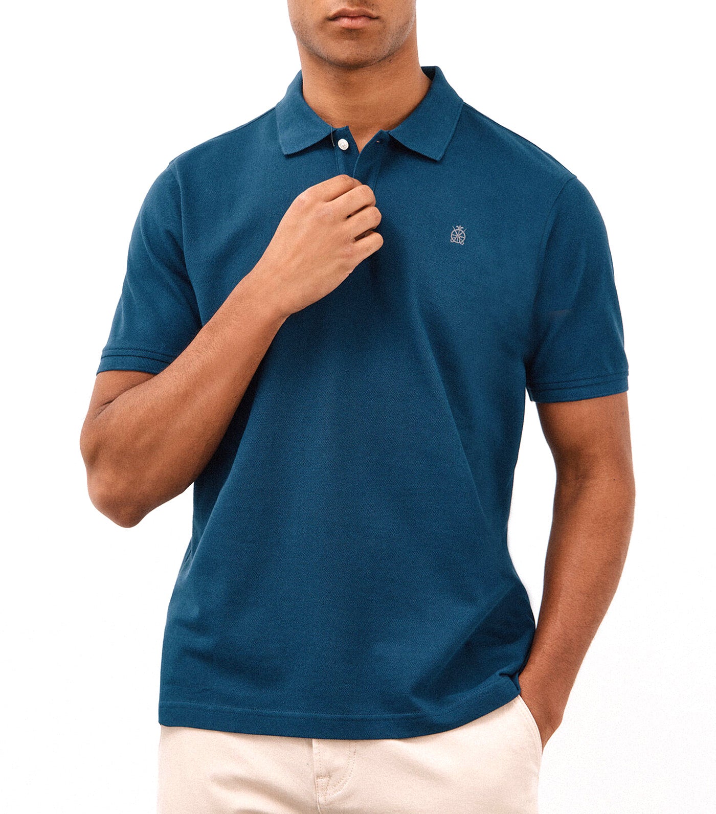 Cortefiel Basic Piqué Polo Shirt Dark Blue