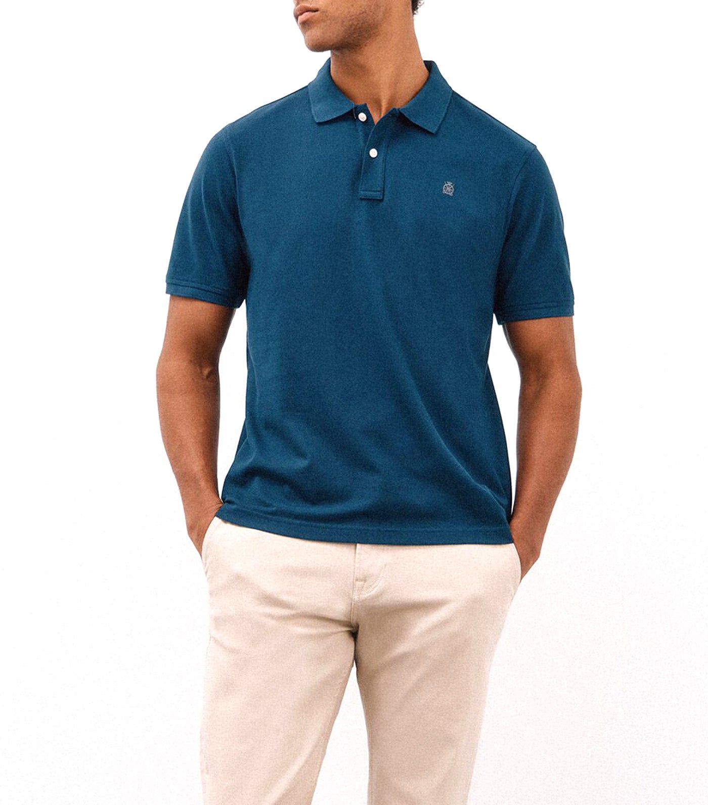 Cortefiel Basic Piqué Polo Shirt Dark Blue