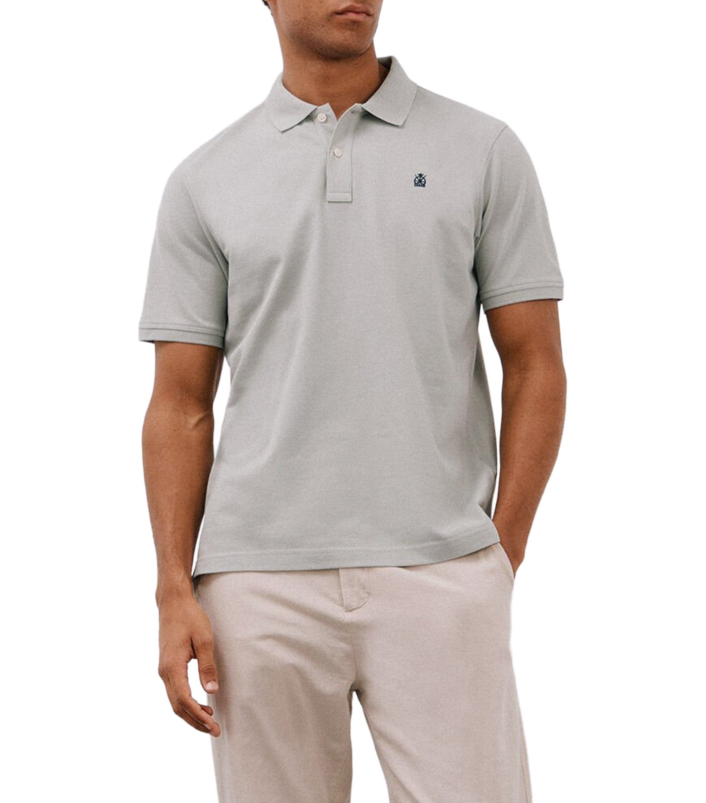 Cortefiel Basic Piqué Polo Shirt Light Khaki