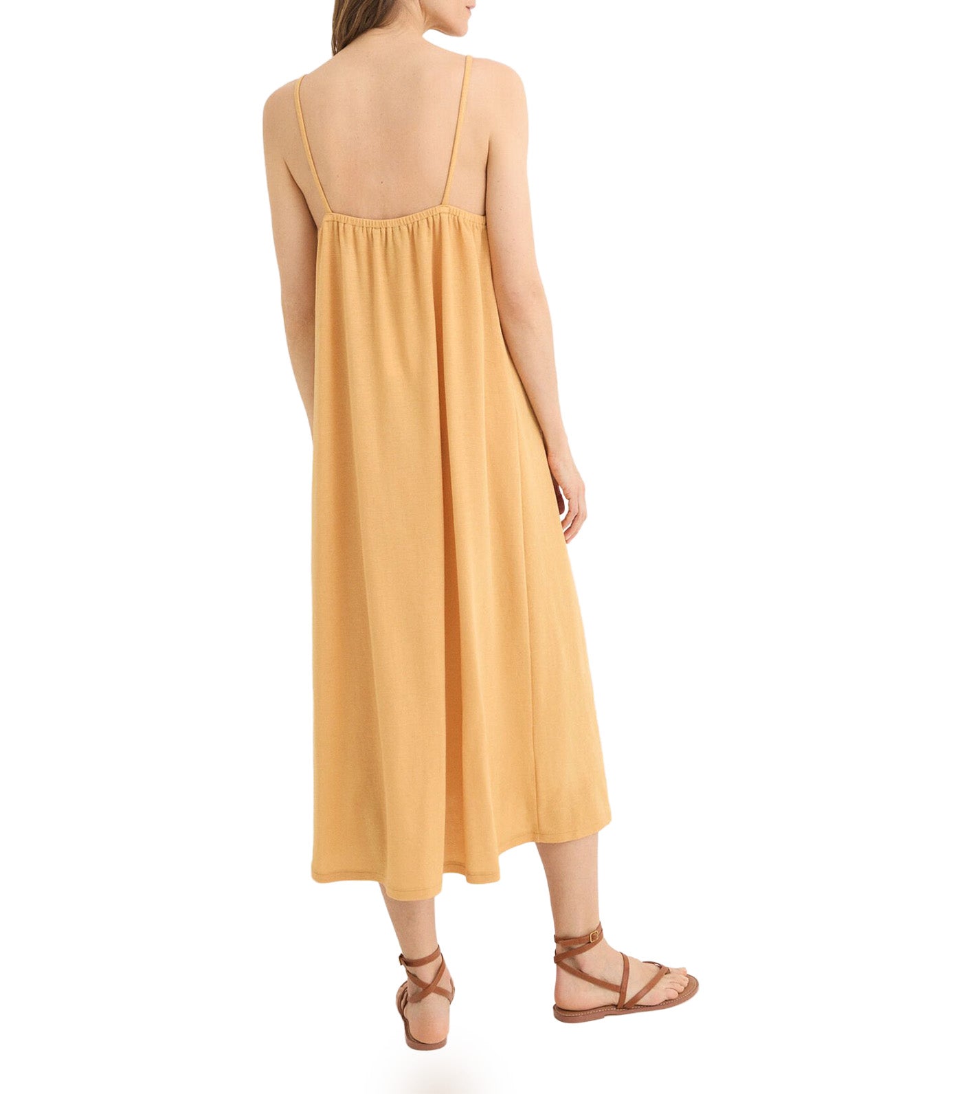 Cortefiel Contrast Cotton Lace Dress Sand