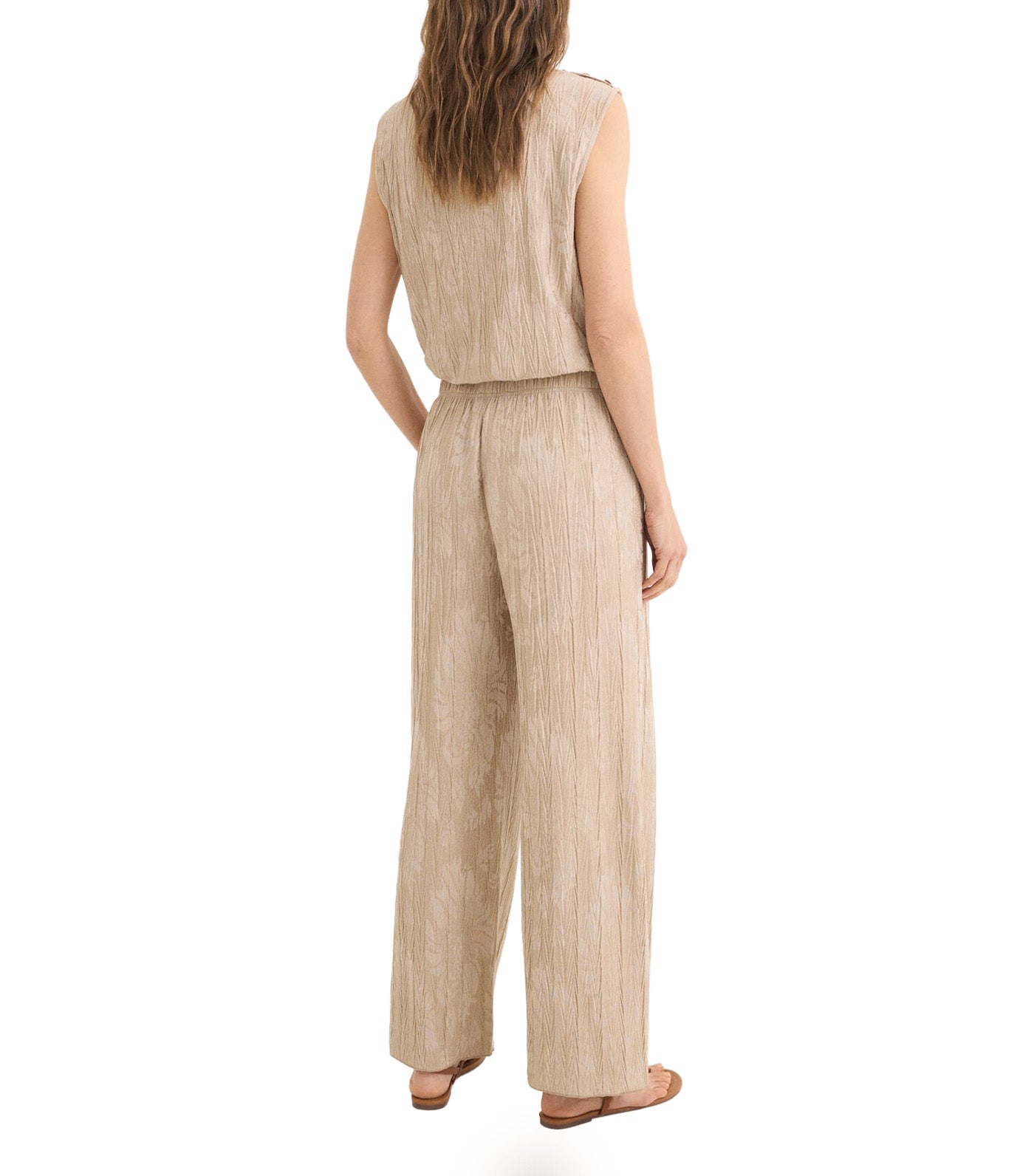 Cortefiel Jacquard Knit Trousers Sand
