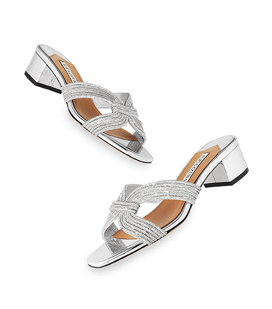 Aquazzura Crystal Muse Sandal 35 Silver | Rustan's