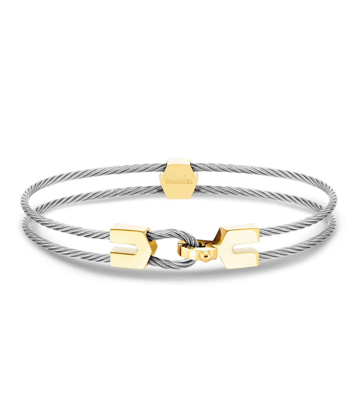 Coup de Foudre Bangle Stainless Steel and Yellow Gold