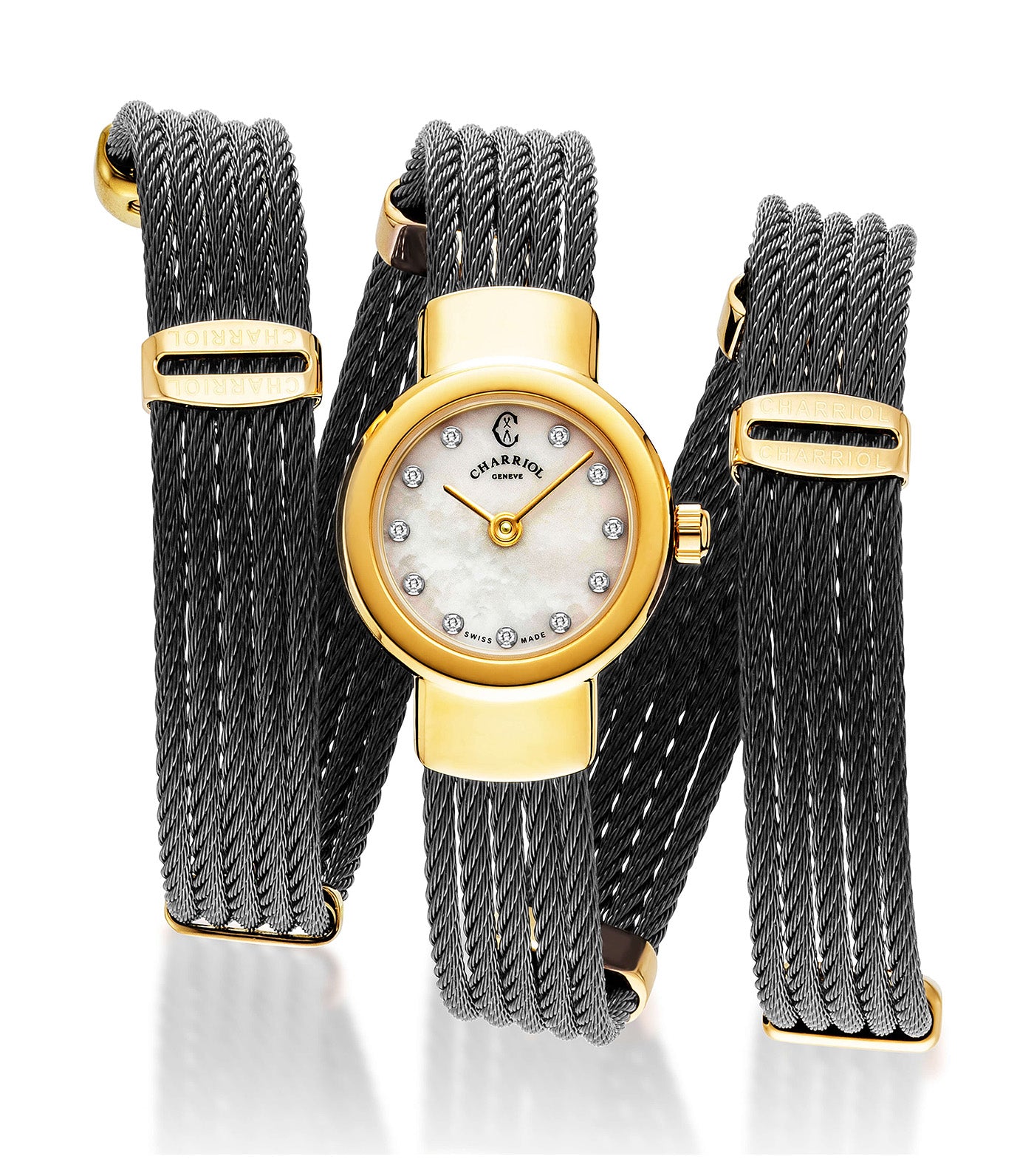 Twist Watch Black And Yellow Gold