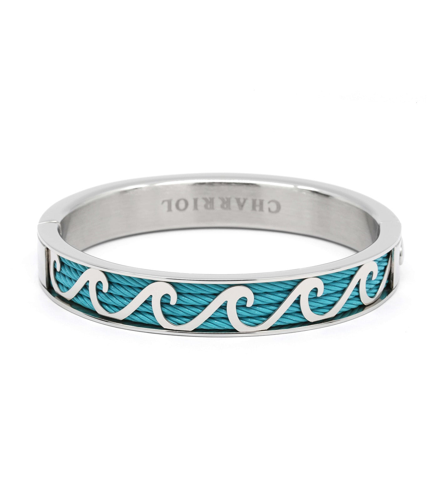 Forever Big Waves Bangle Silver And Aqua