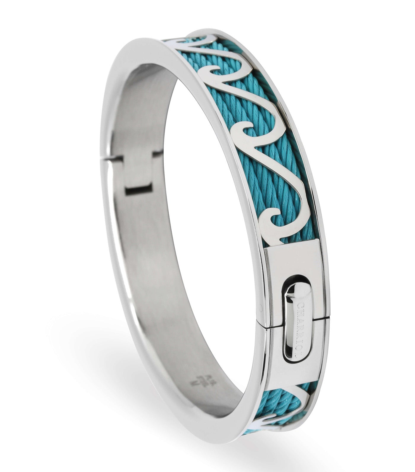Forever Big Waves Bangle Silver And Aqua