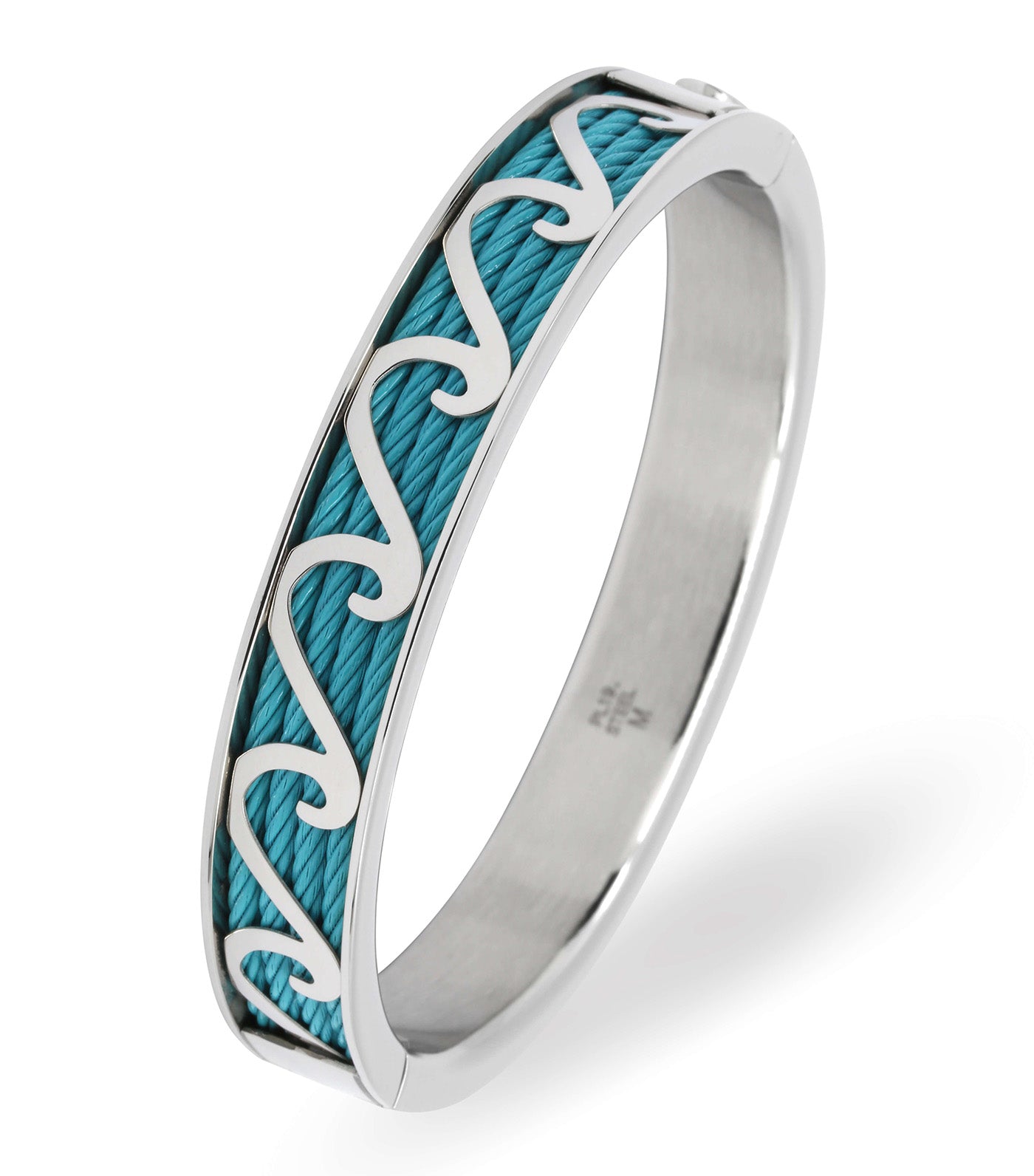 Forever Big Waves Bangle Silver And Aqua