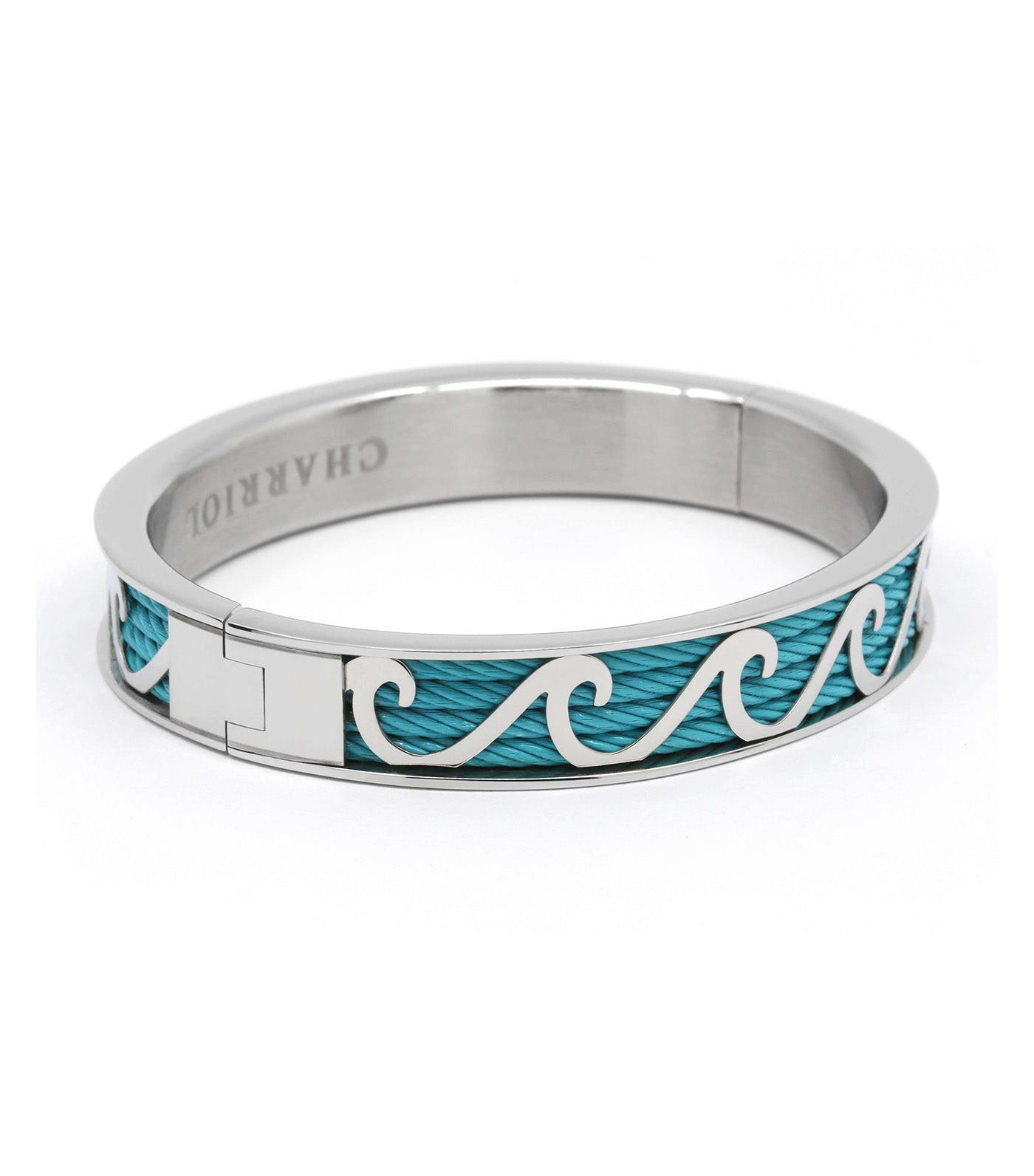 Forever Big Waves Bangle Silver And Aqua