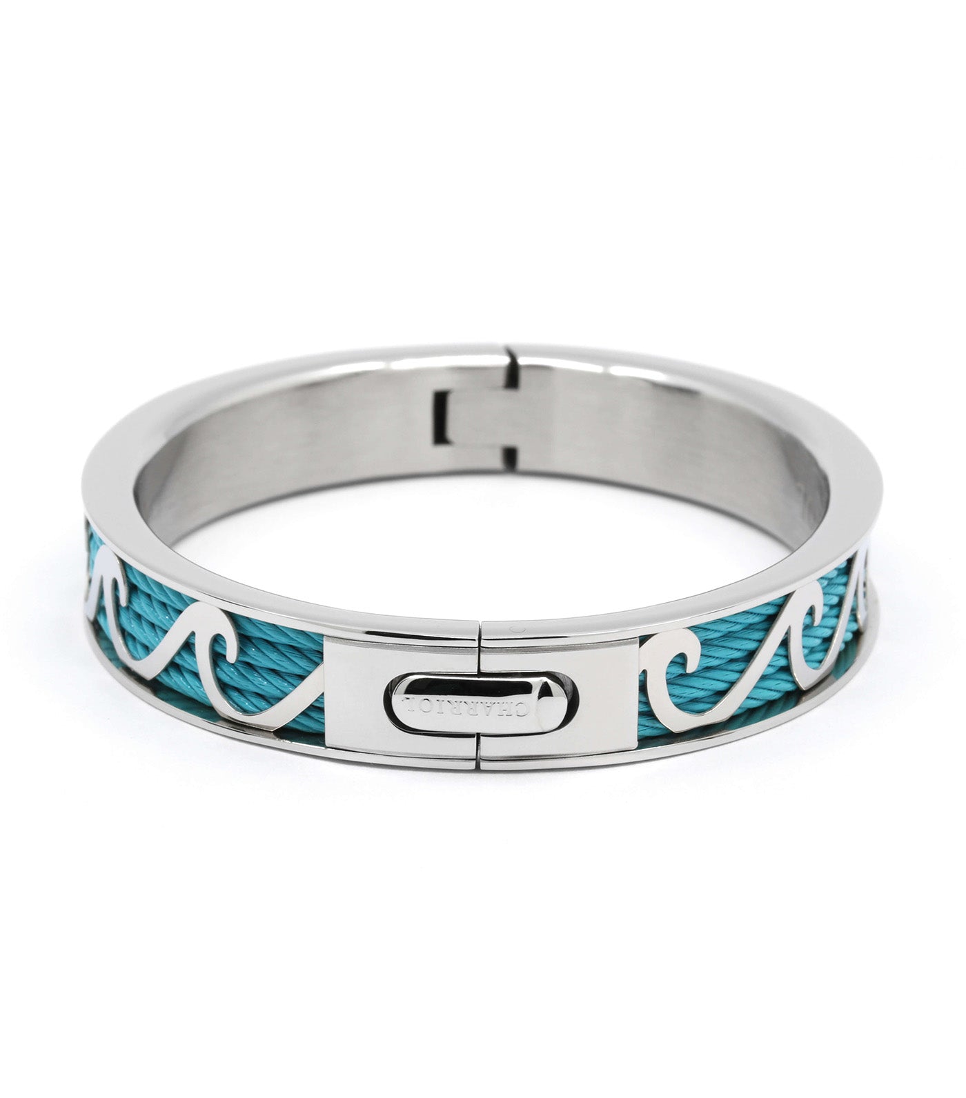Forever Big Waves Bangle Silver And Aqua