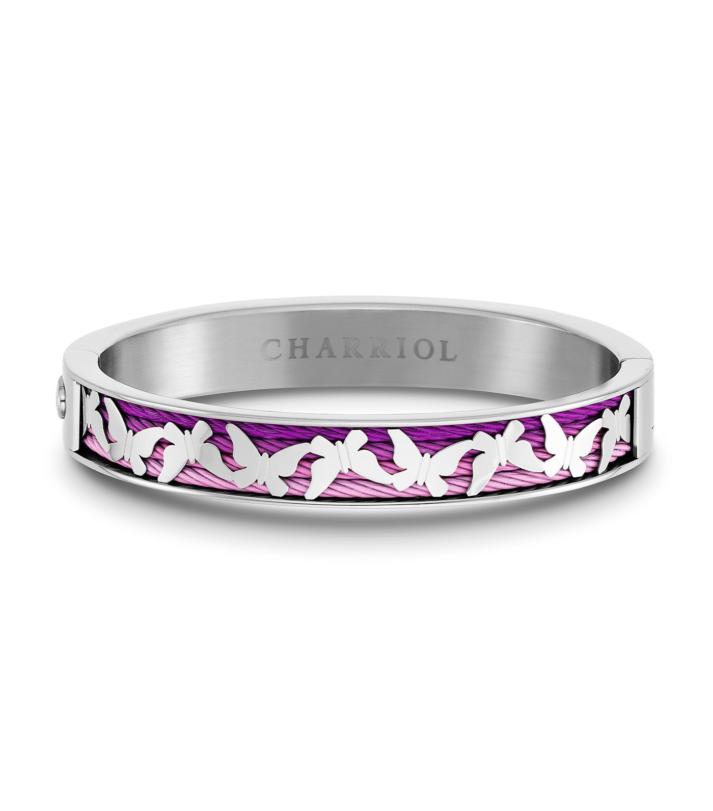 Charriol Forever Butterfly Bangle Silver and Purple L