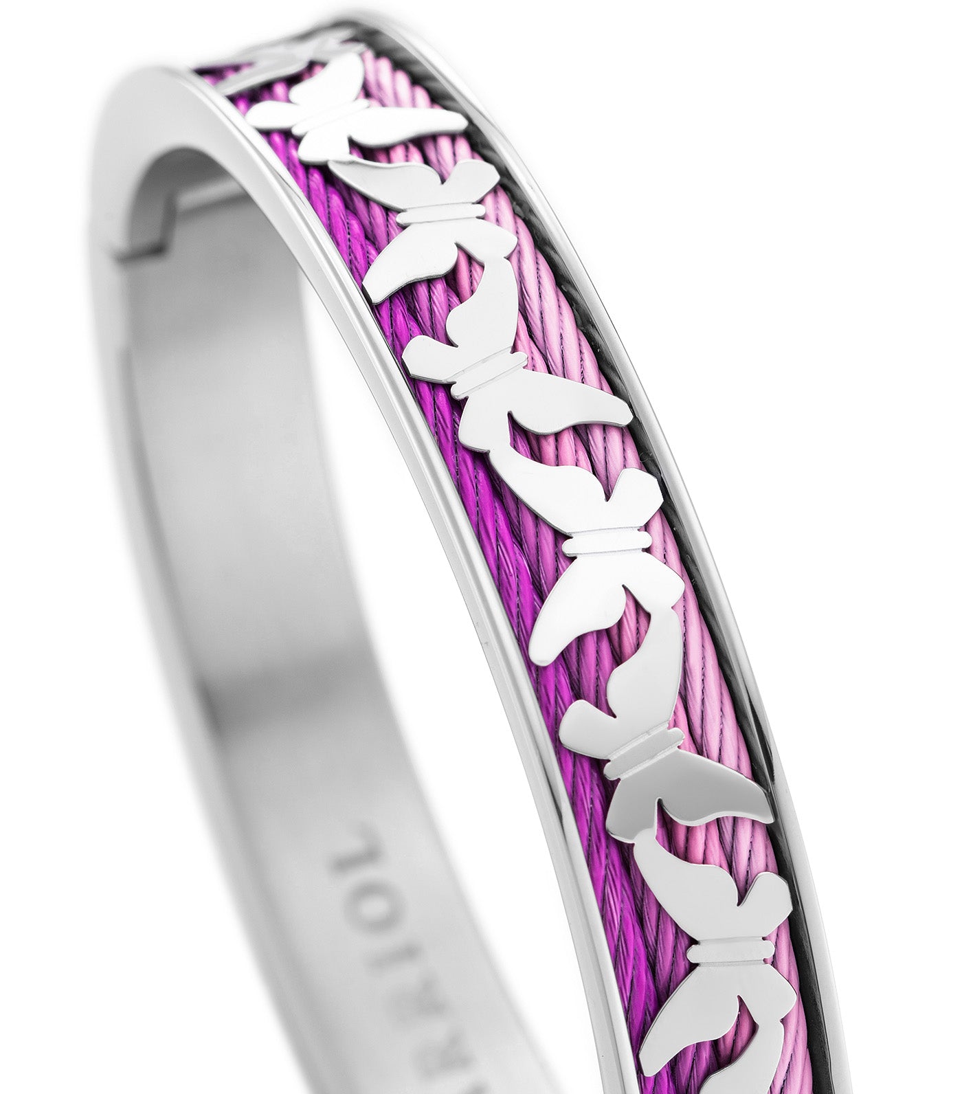 Charriol Forever Butterfly Bangle Silver and Purple L