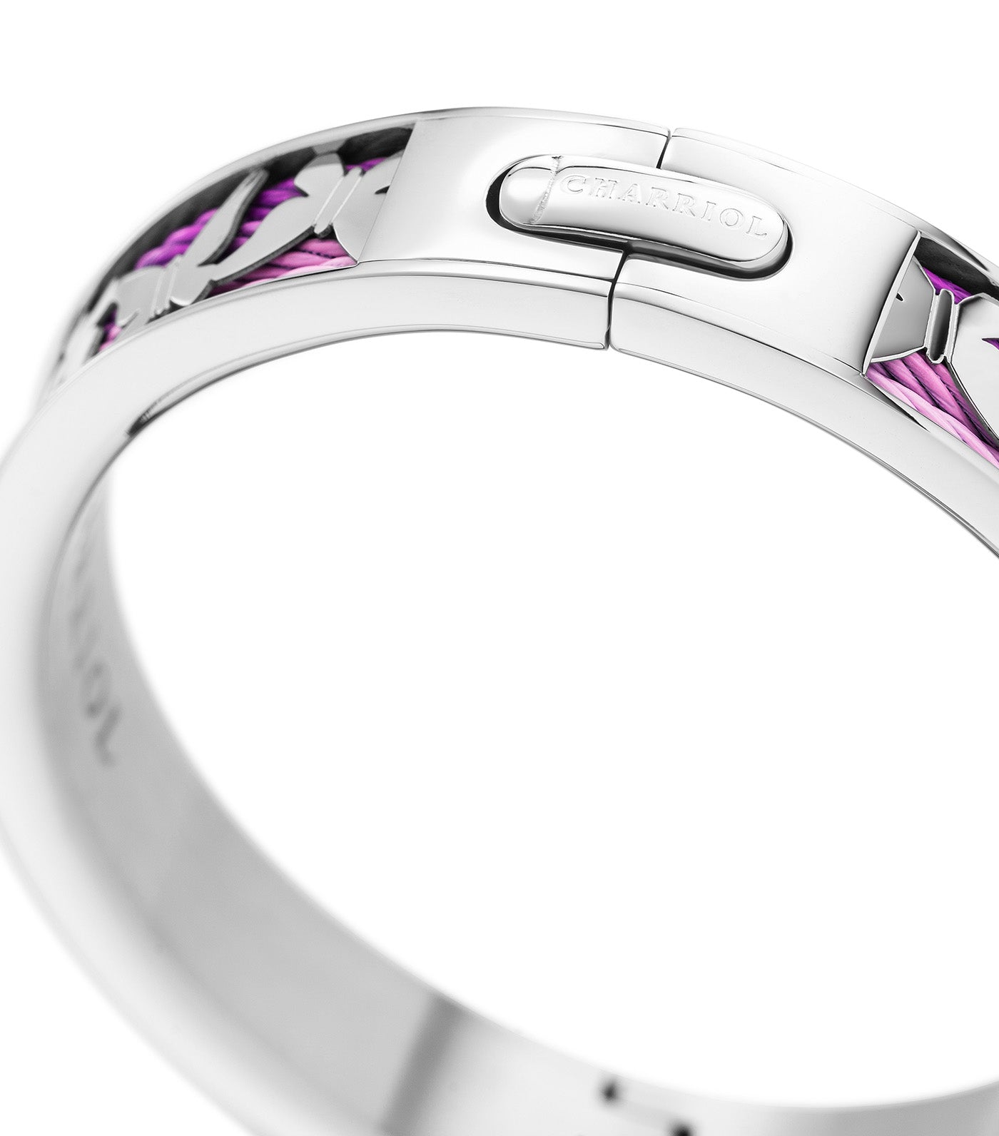 Charriol Forever Butterfly Bangle Silver and Purple L
