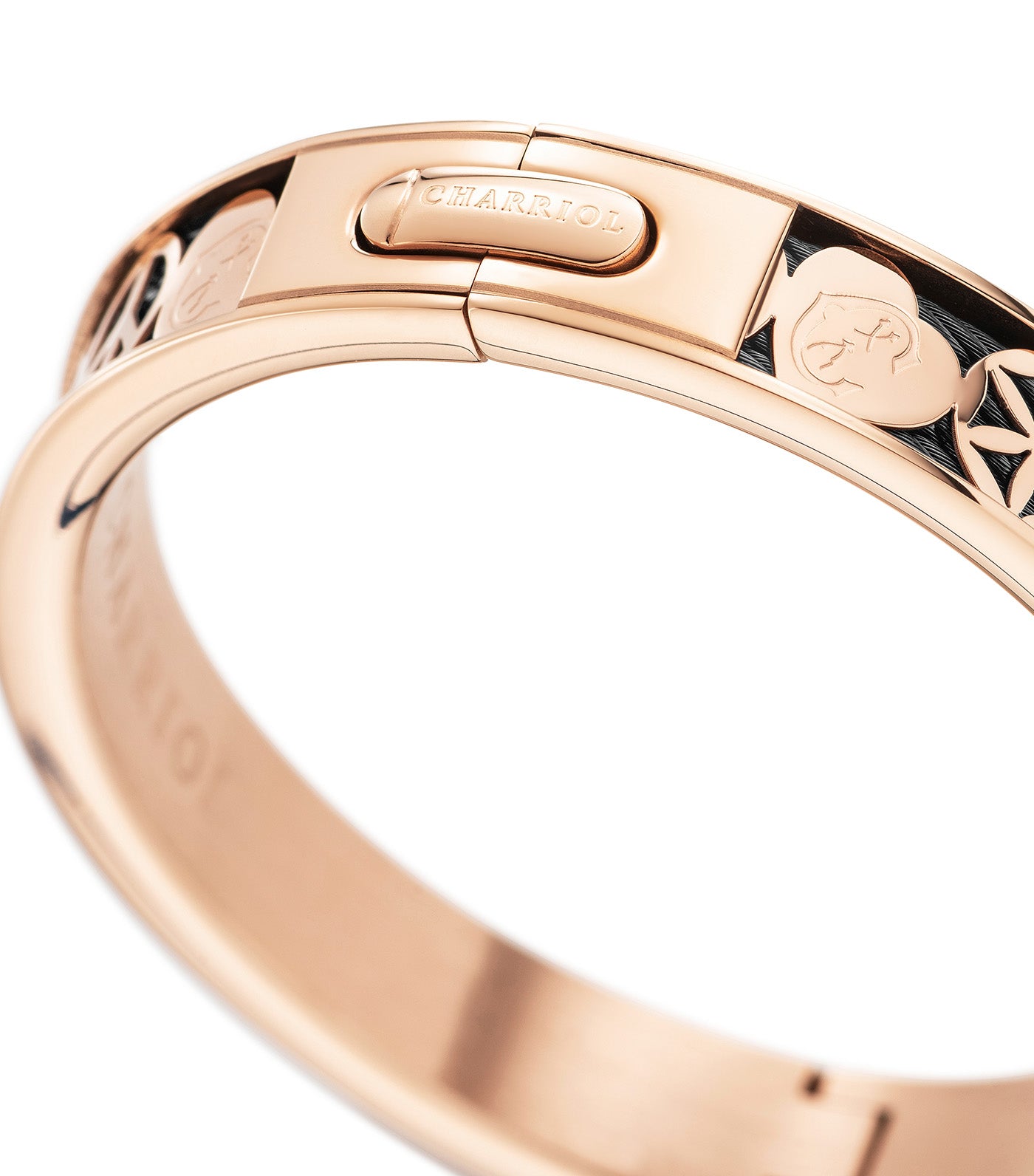 Charriol Forever Every Lucky Charm Bangle Rose Gold and Black S