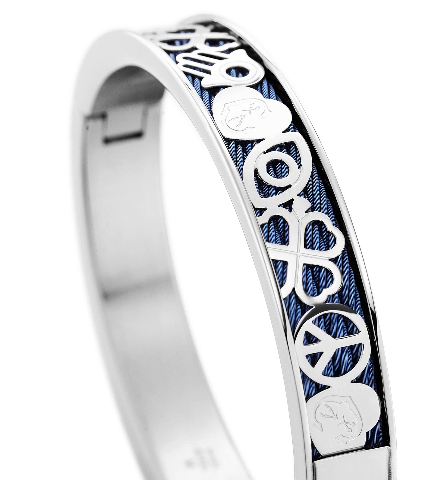 Charriol Forever Every Lucky Charm Bangle Silver and Blue L