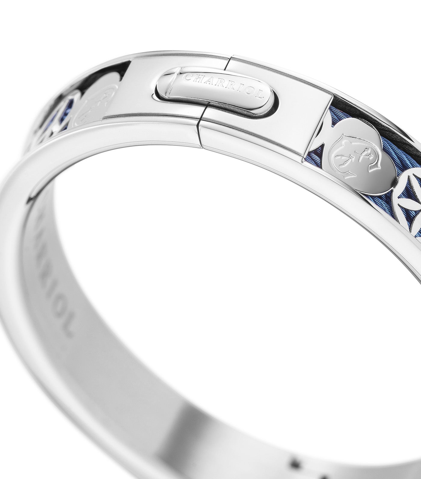 Charriol Forever Every Lucky Charm Bangle Silver and Blue L