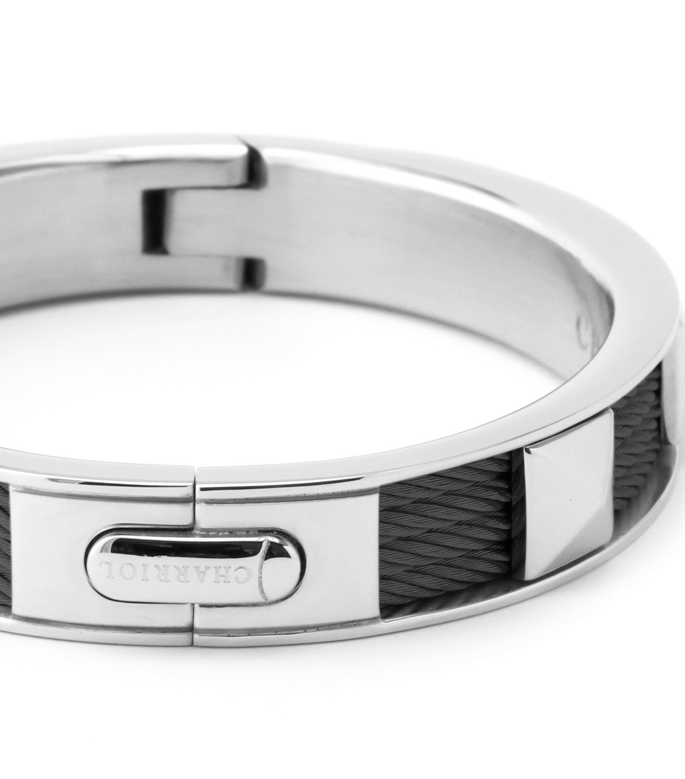 Forever Bangle Black and Silver Small