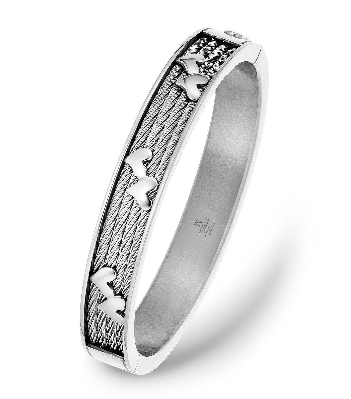 Charriol Forever Hearts Bangle Silver S