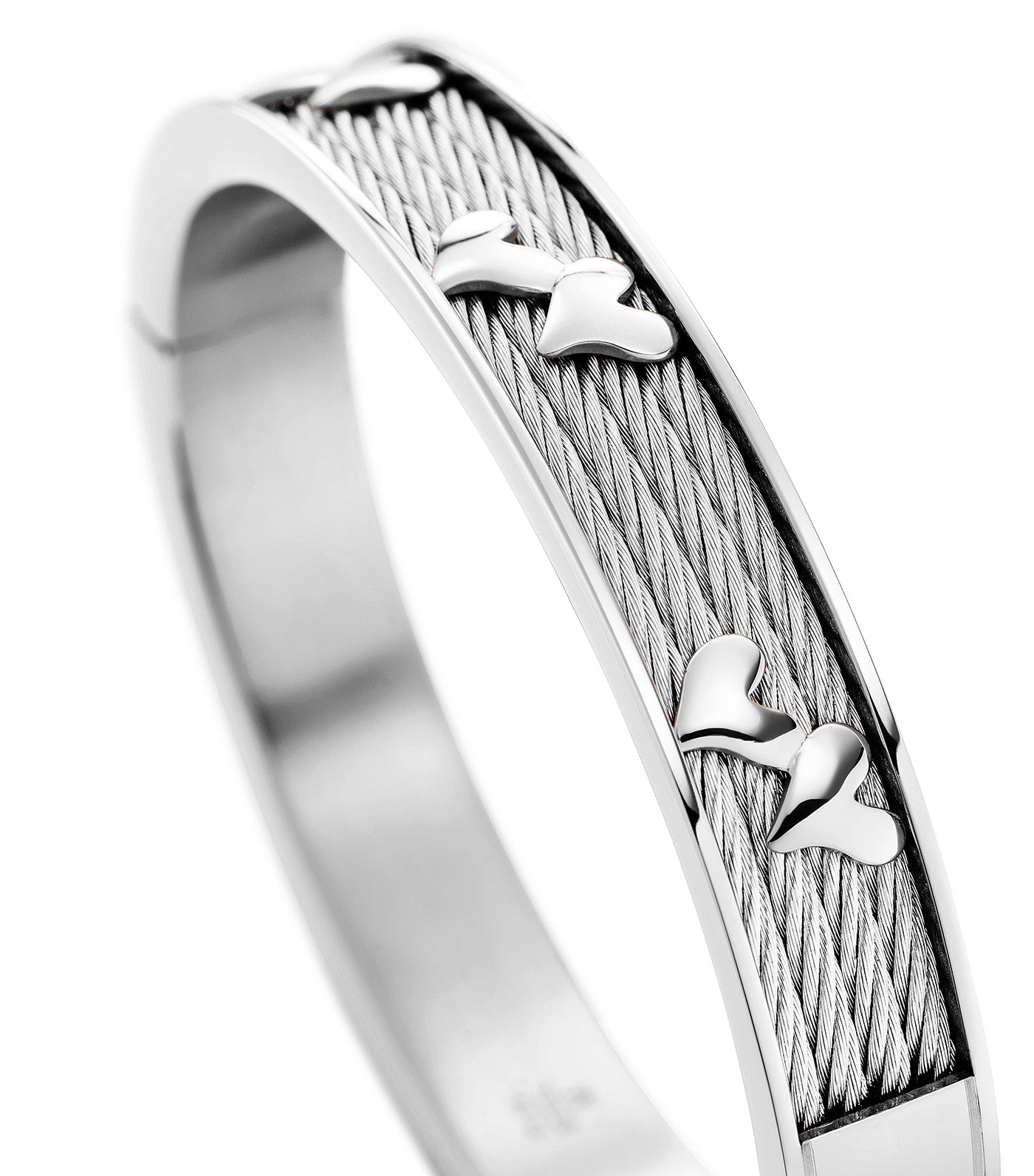 Charriol Forever Hearts Bangle Silver S
