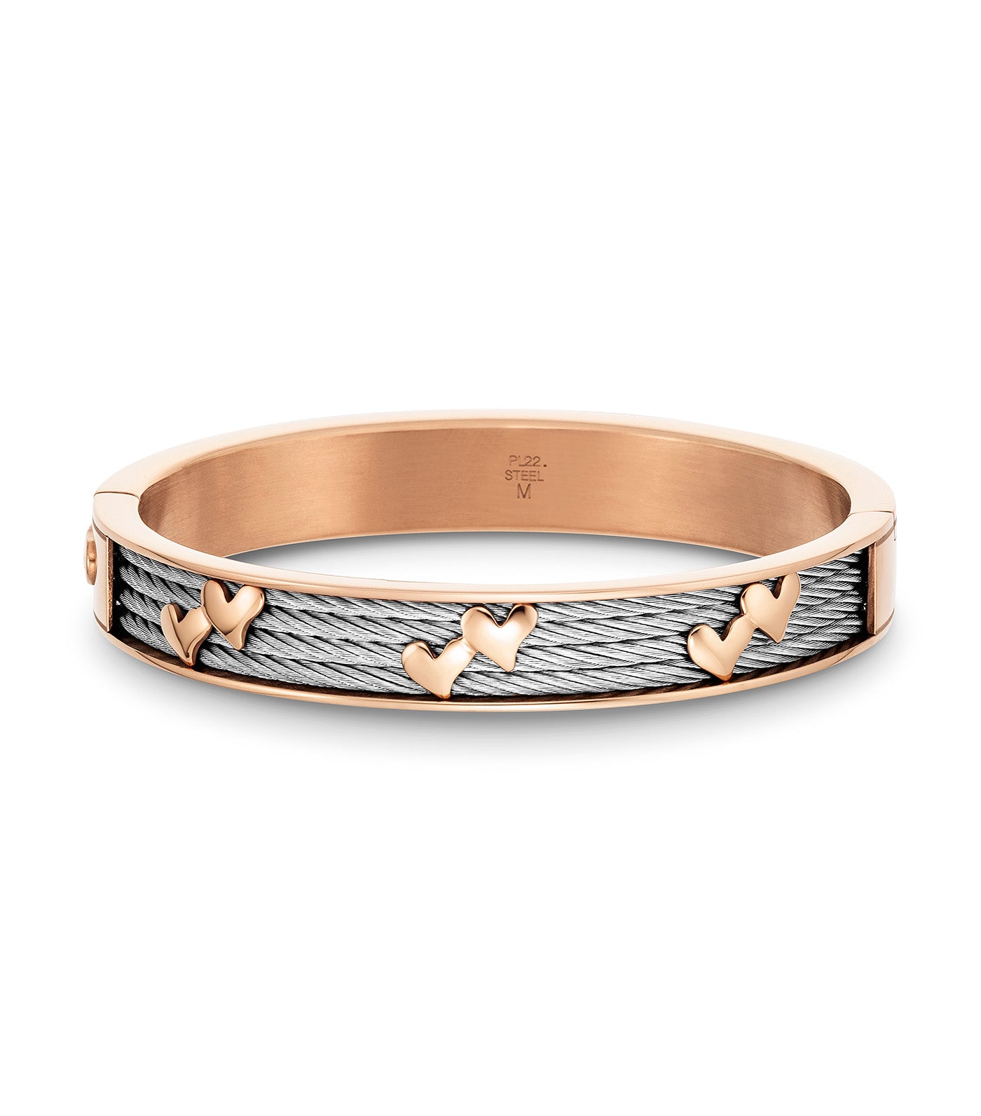 Forever Heart Bangle Rose Gold and Silver