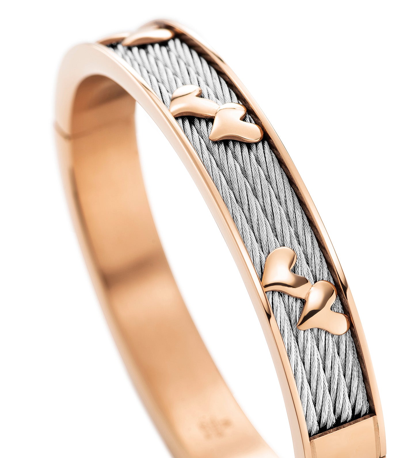 Forever Heart Bangle Rose Gold and Silver