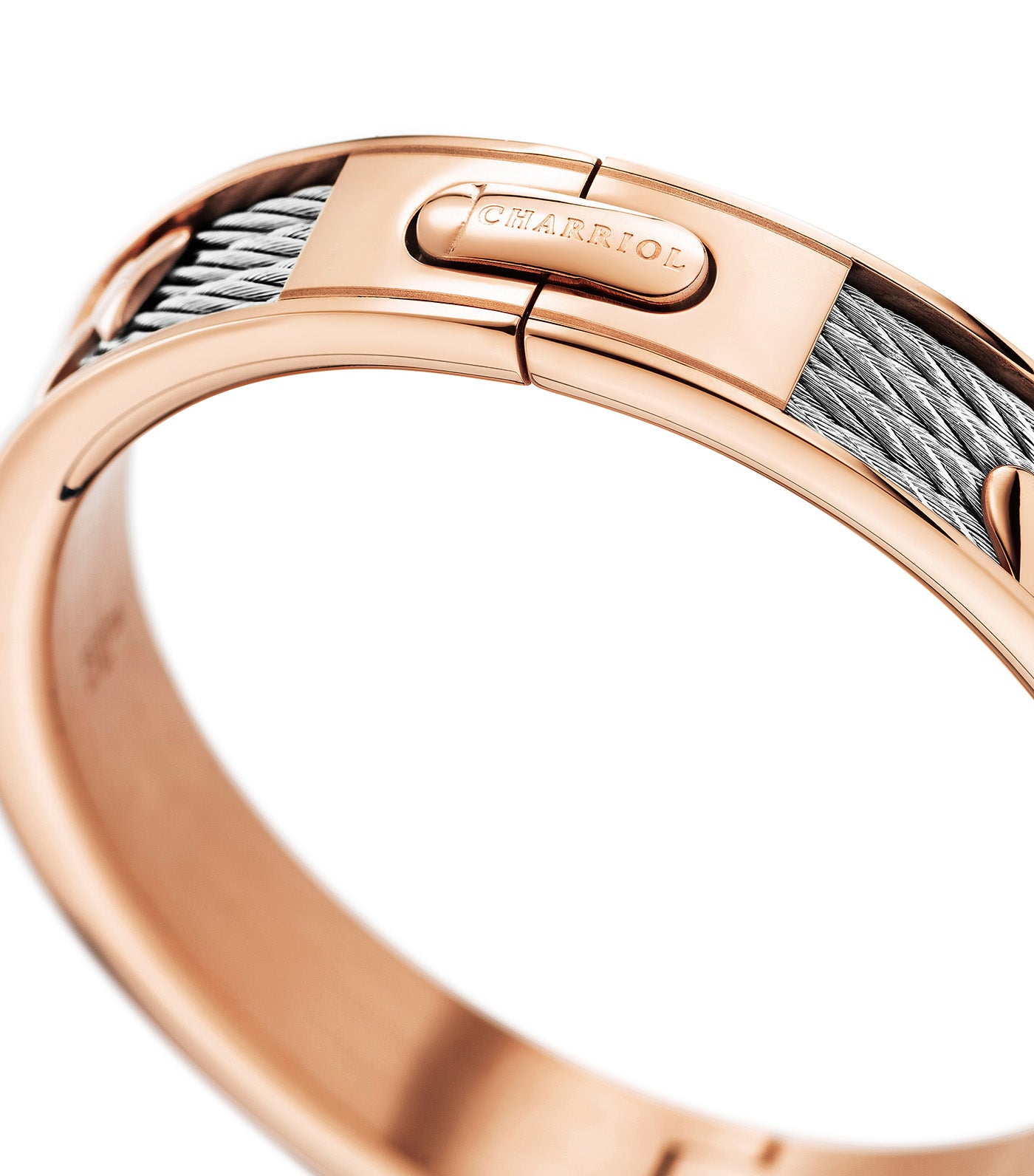 Forever Heart Bangle Rose Gold and Silver