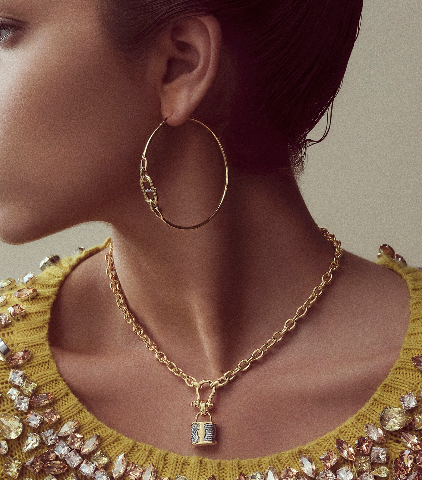 St. Tropez Mariner Chain-detail Earrings Yellow Gold