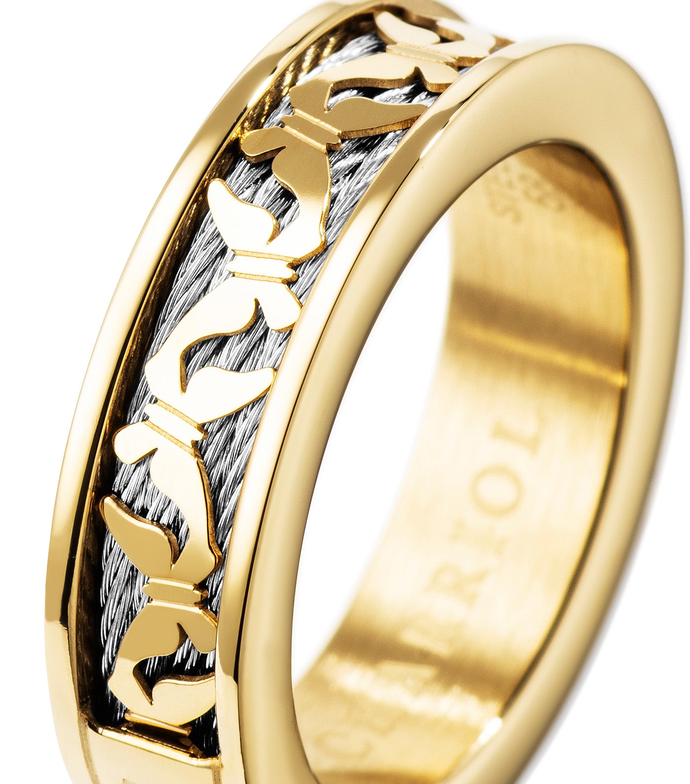 Forever Butterfly Ring Yellow Gold And Silver