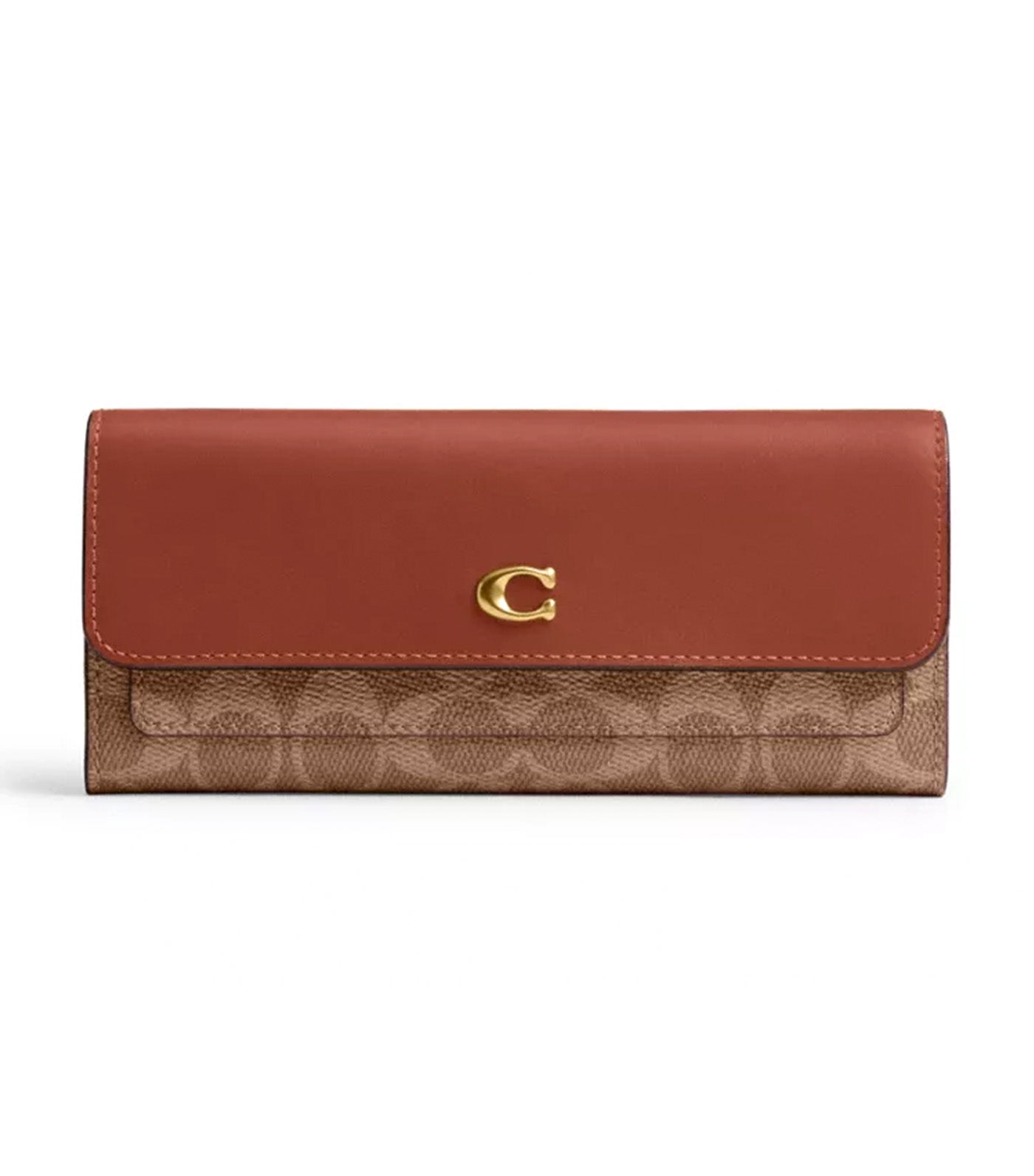 Mila Long Flap Wallet Tan Caramel