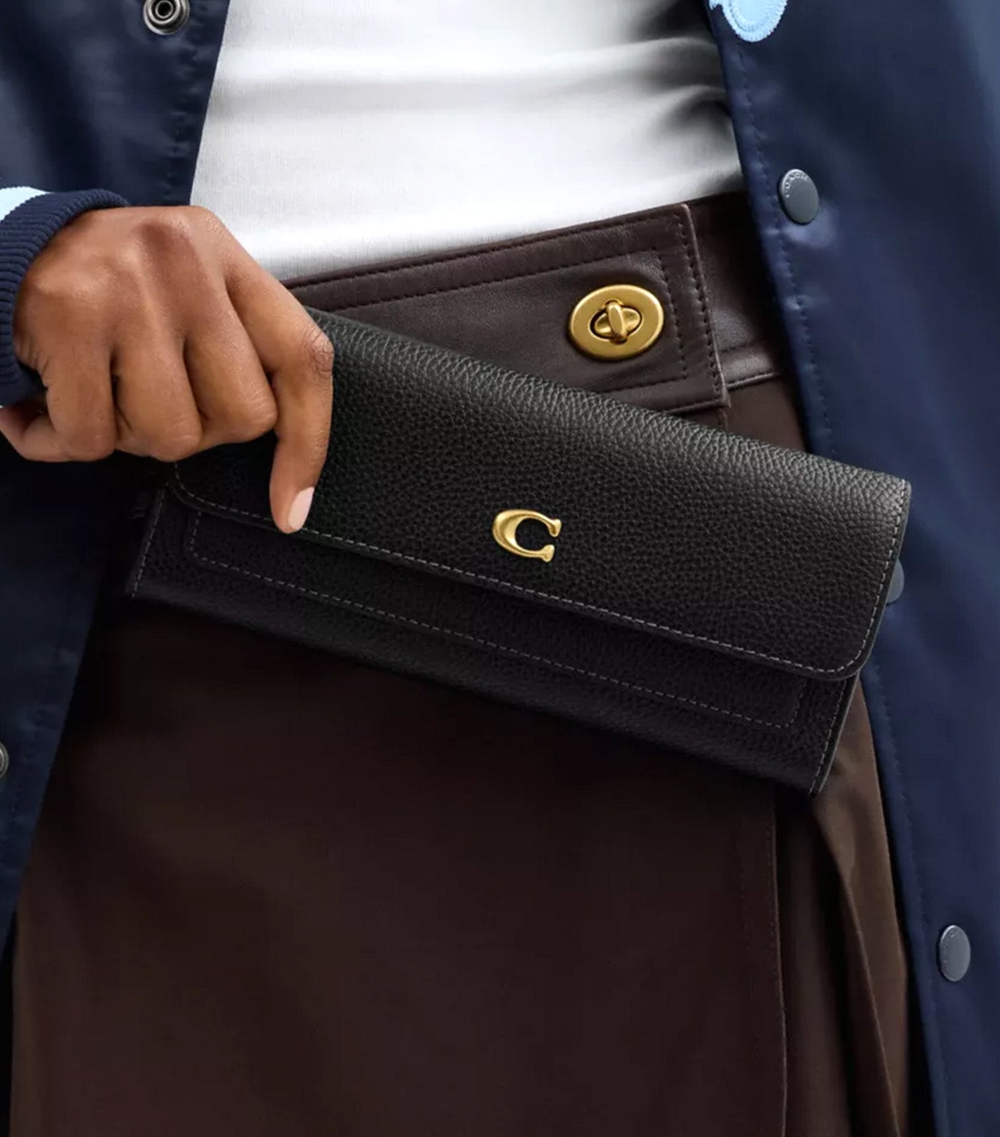Mila Long Flap Wallet Black