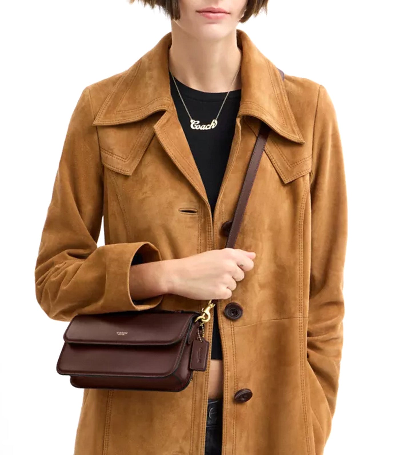 Elora Top Handle Crossbody Bag Maple