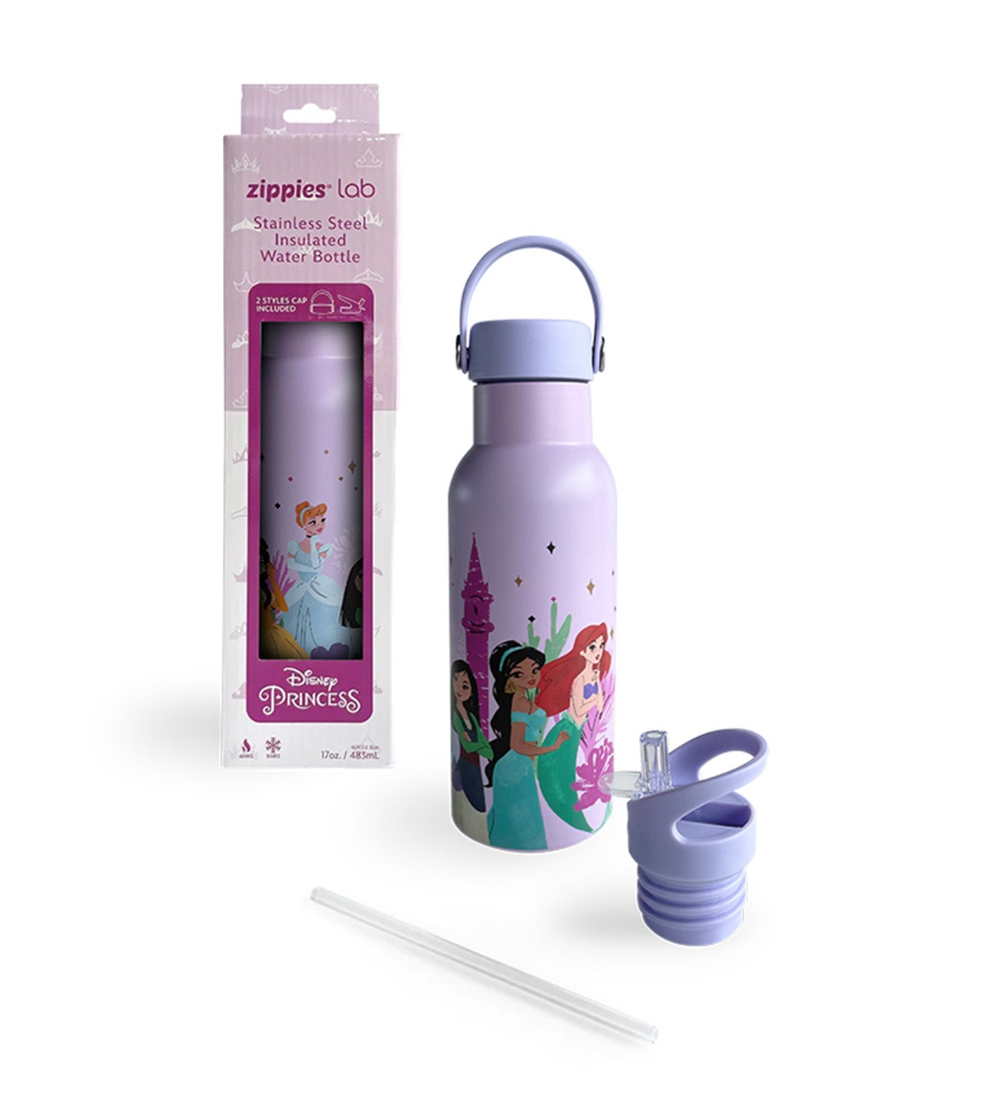 Disney Stainless Steel Insulated Water Bottle 483ml - Disney Princess Tween