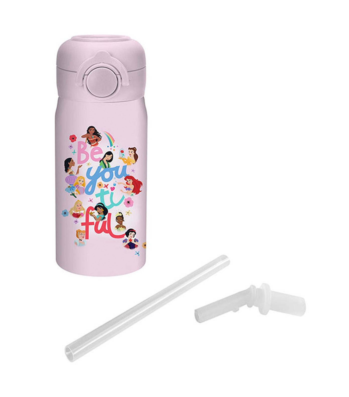 Totsafe Disney Kids Double Wall Stainless Steel Insulated Sippy Bottle 354ml - Princess More Than A Rainbow (BeYouTiFul)