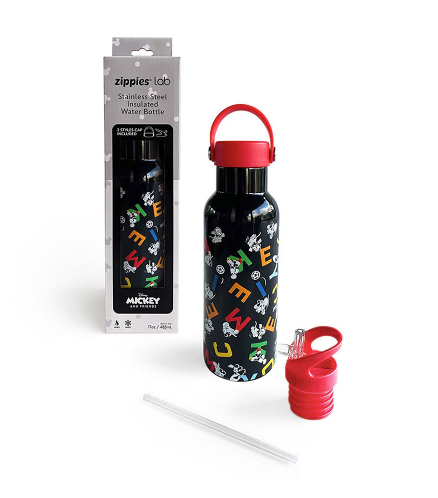 Stainless Steel Insulated Water Bottle - Mickey Sports 483ml