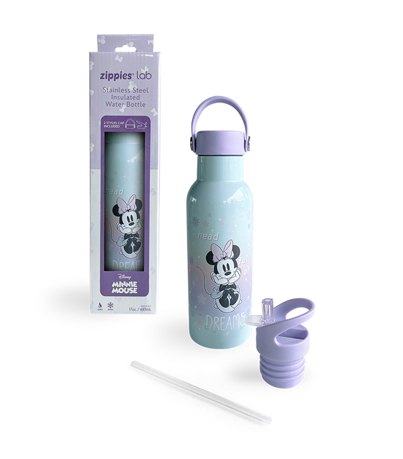 Disney Stainless Steel Insulated Water Bottle 483ml - Minnie Take Me To The Stars