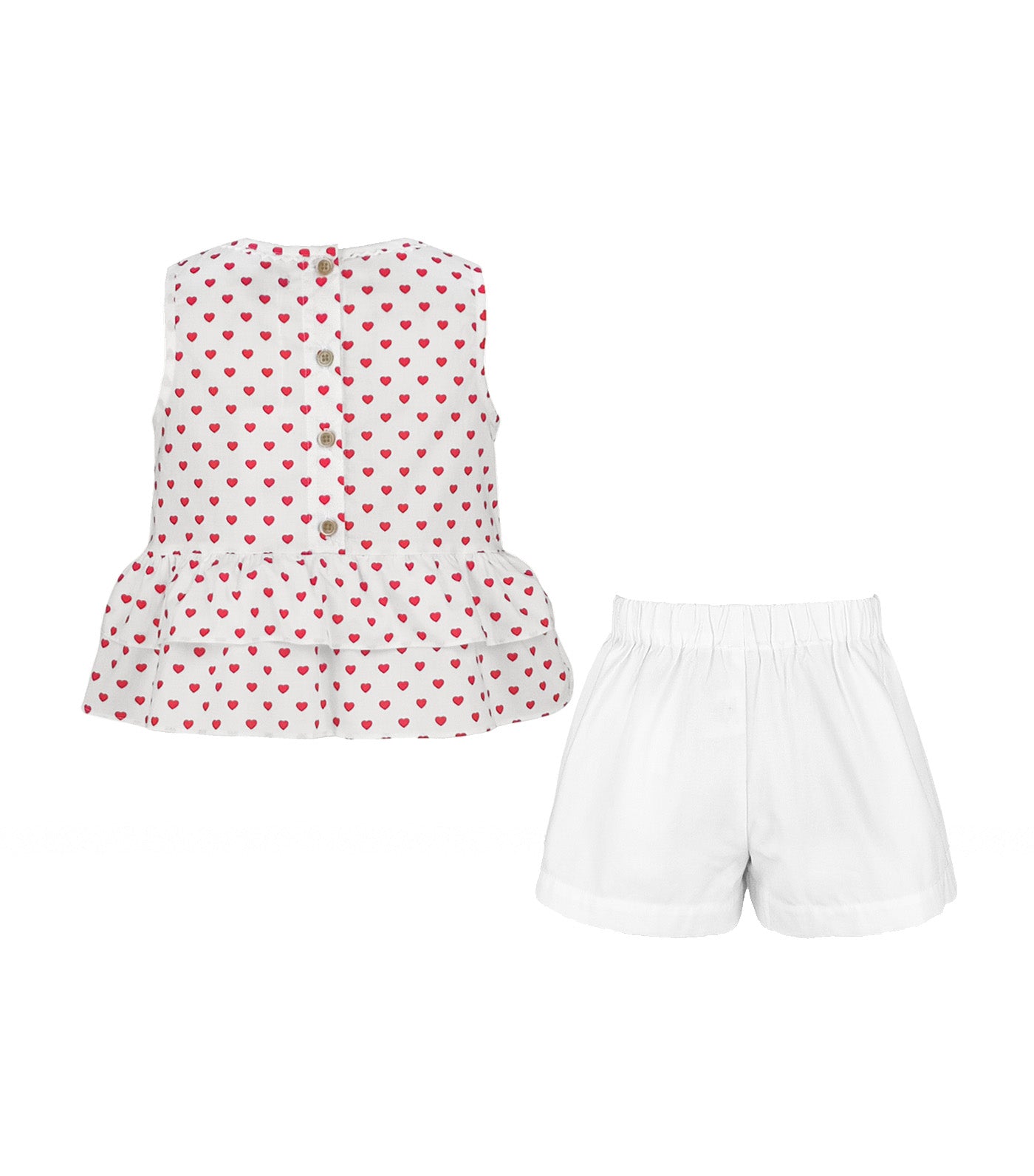 Bellamy Girls Top and Short Set White