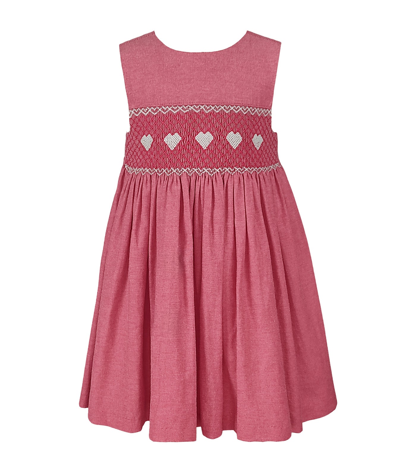 Blanche Girls Smocked Dress Red