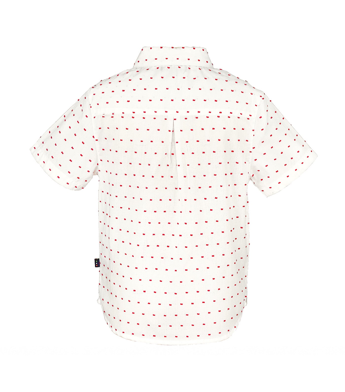 David Boys Swiss Dot Short Sleeve Buttoned-Down Shirt Red