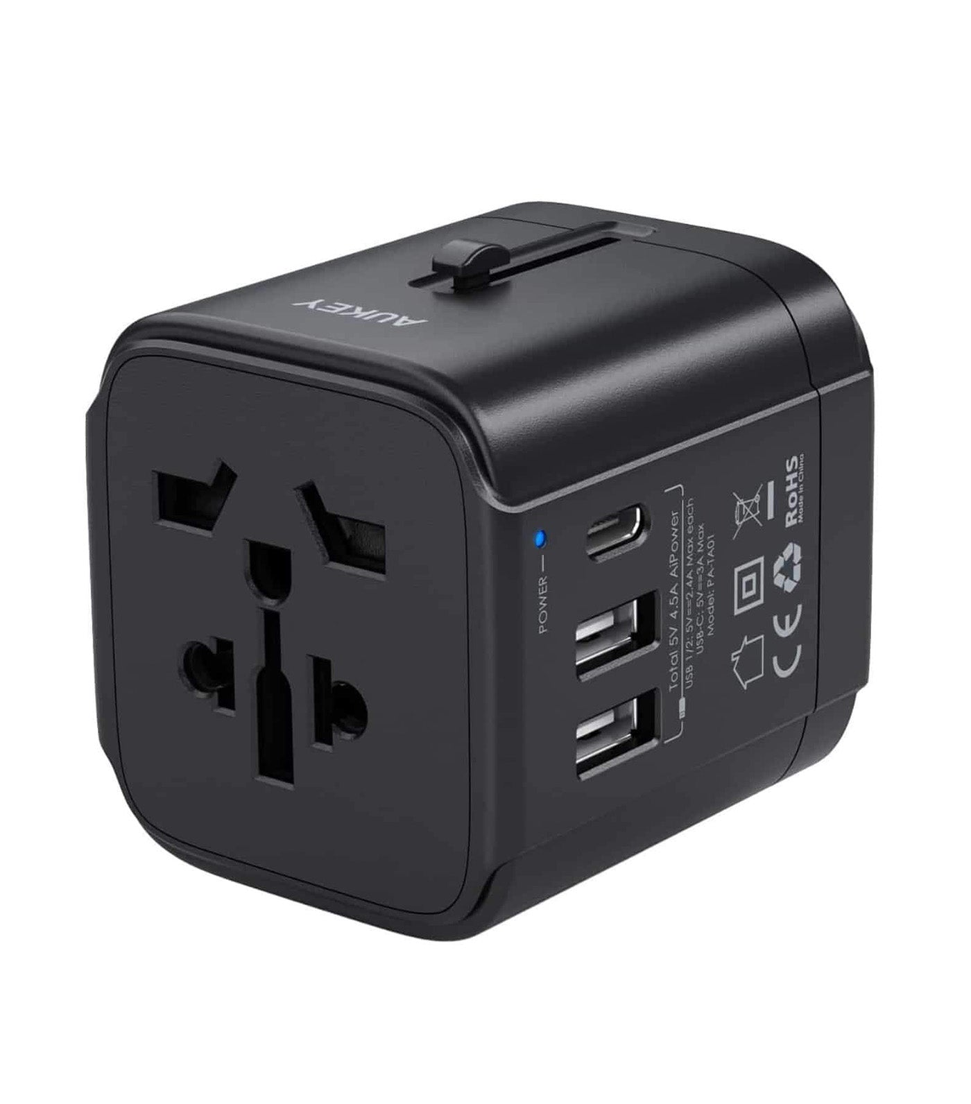 Universal Travel Adapter with USB C and USB A Ports