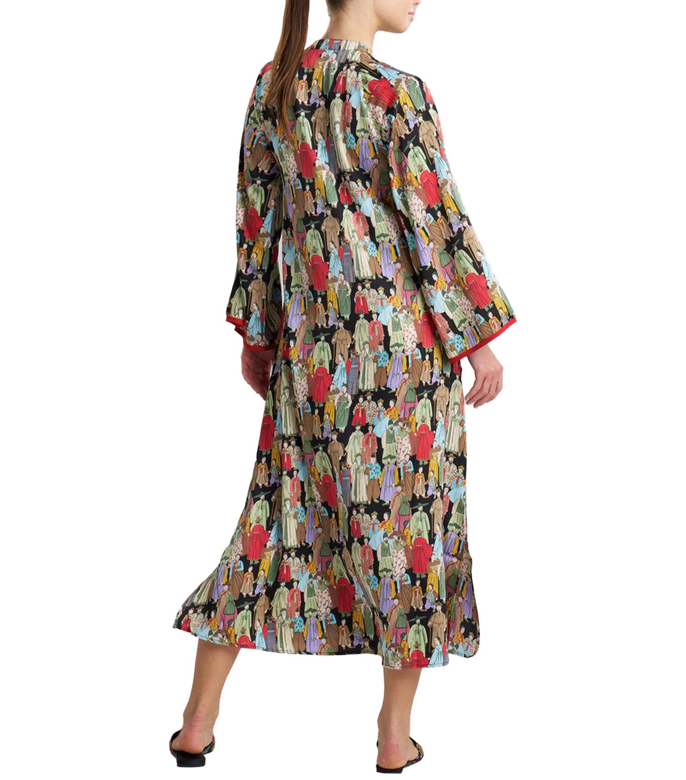 Dynasty Mandarin Zip Caftan Black