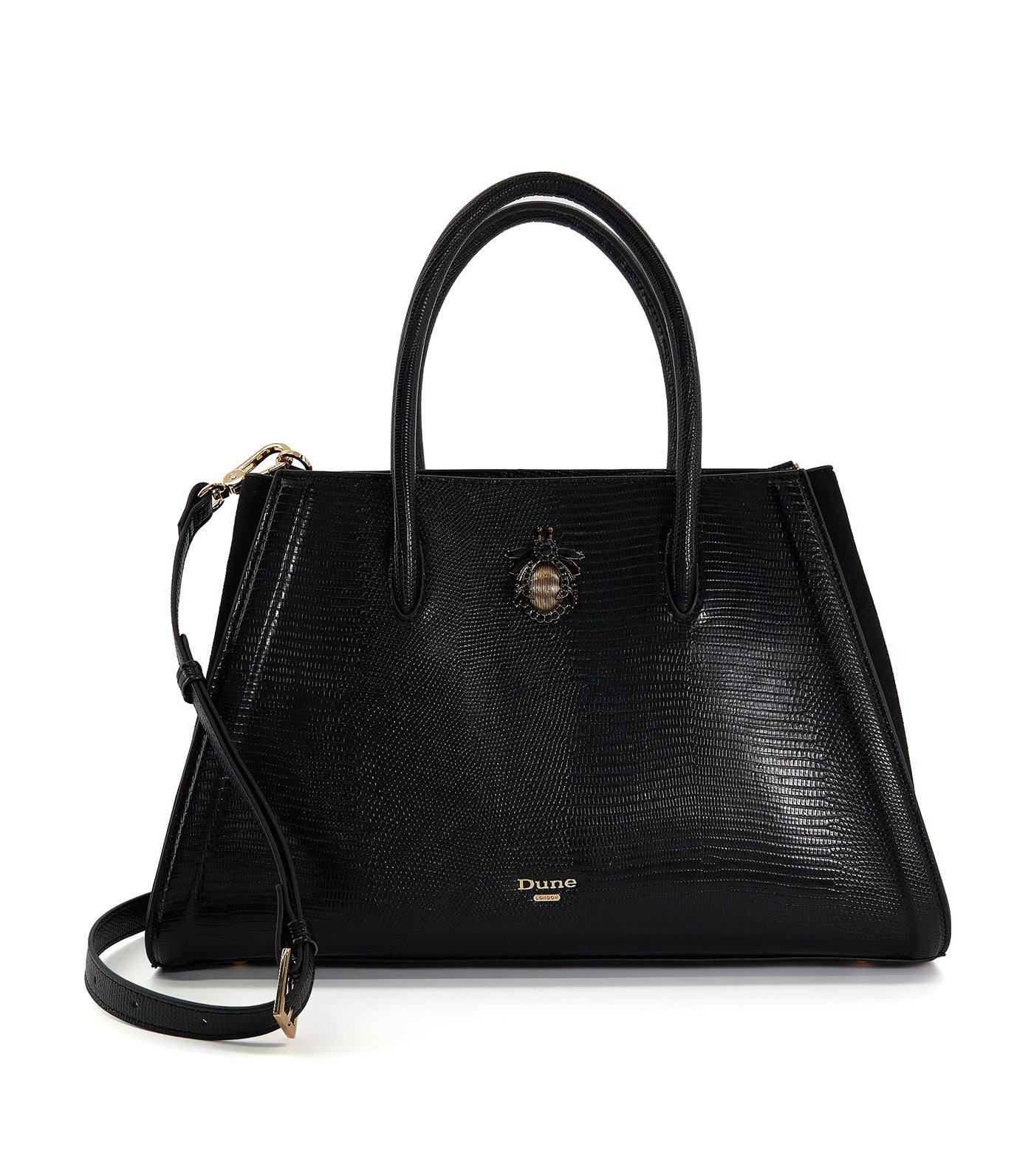 DUNE REAL LONDON 特集号　no6 Dune London | Textured Metallic Handle Zip Closure Hand Held